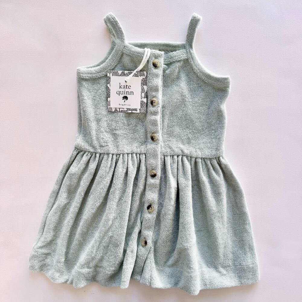 NWT Kate Quinn Terry Dress Sage Green 18–24M